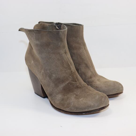 Taupe Suede Ankle Boots Made in Spain Size 36 - Picture 1 of 8